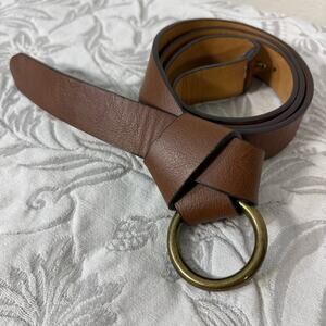 LEATHER Single Ring Belt Chestnut Brown SzM Equestrian Medieval Western Southern